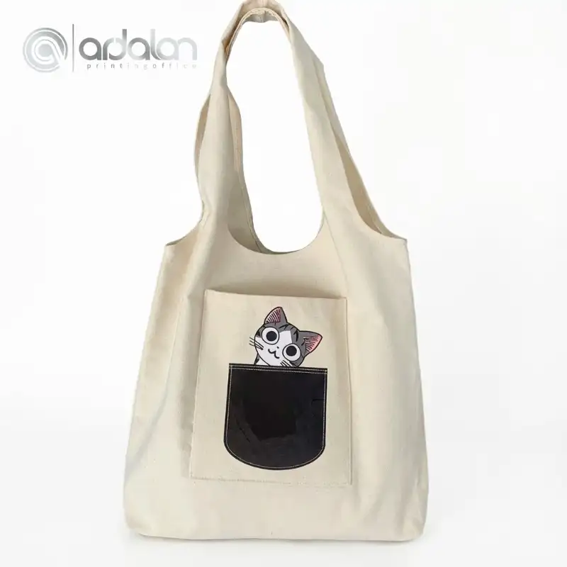 کیفیت چاپ روی بگ پارچه ای طرح گربه