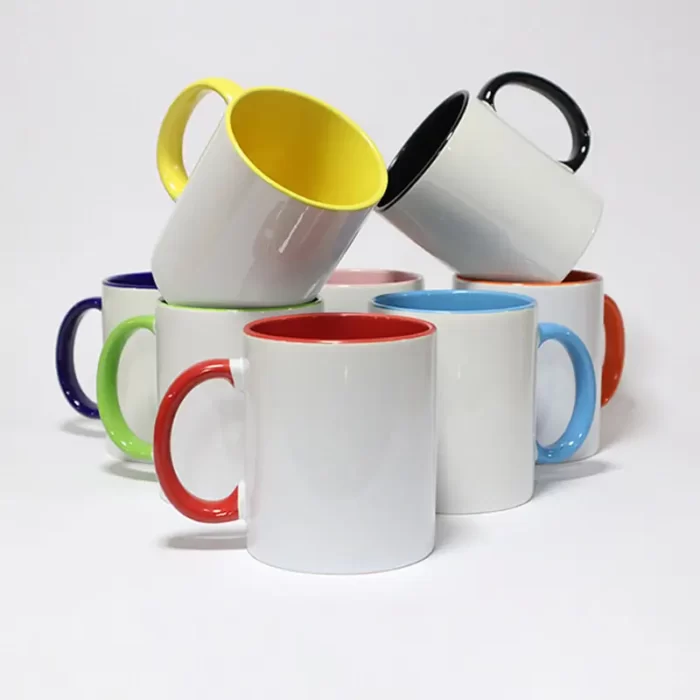 چاپ لیوان دسته و داخل رنگی